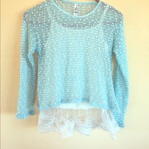 Girls large formal sweater and lace undershirt